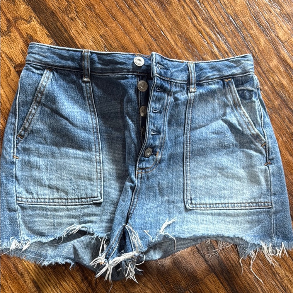 Free People Denim Frayed Hem Women's Shorts